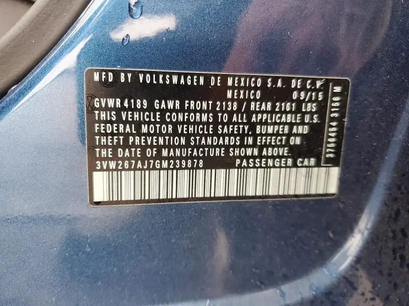 2016 VOLKSWAGEN JETTA S  