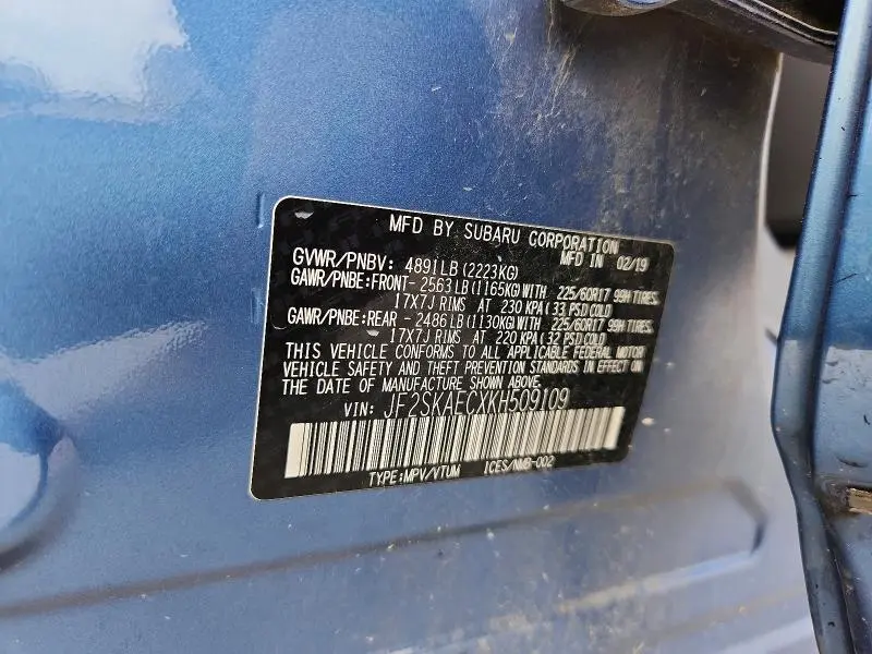 2019 SUBARU FORESTER PREMIUM  