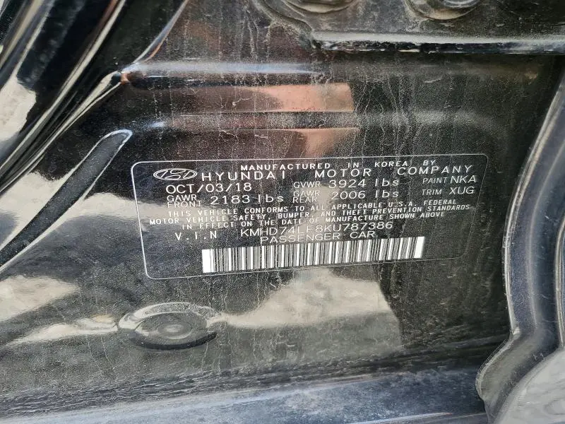 2019 HYUNDAI ELANTRA SE  