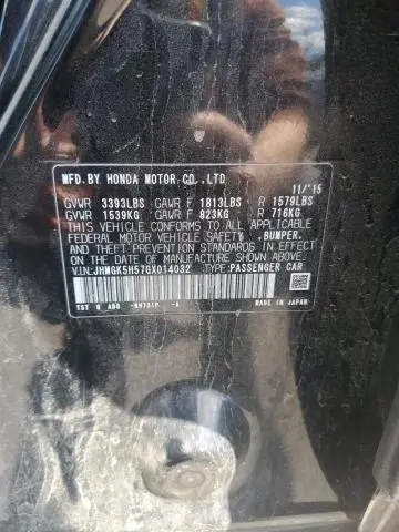 2016 HONDA FIT LX  