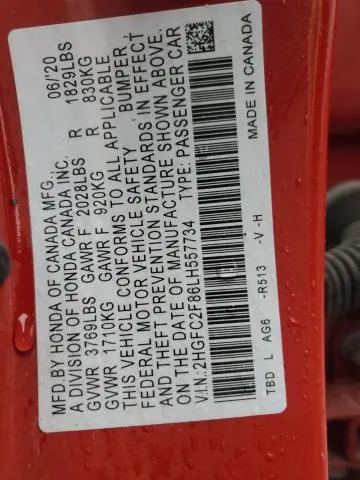 2020 HONDA CIVIC SPORT  