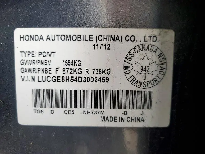 2013 HONDA FIT LX  