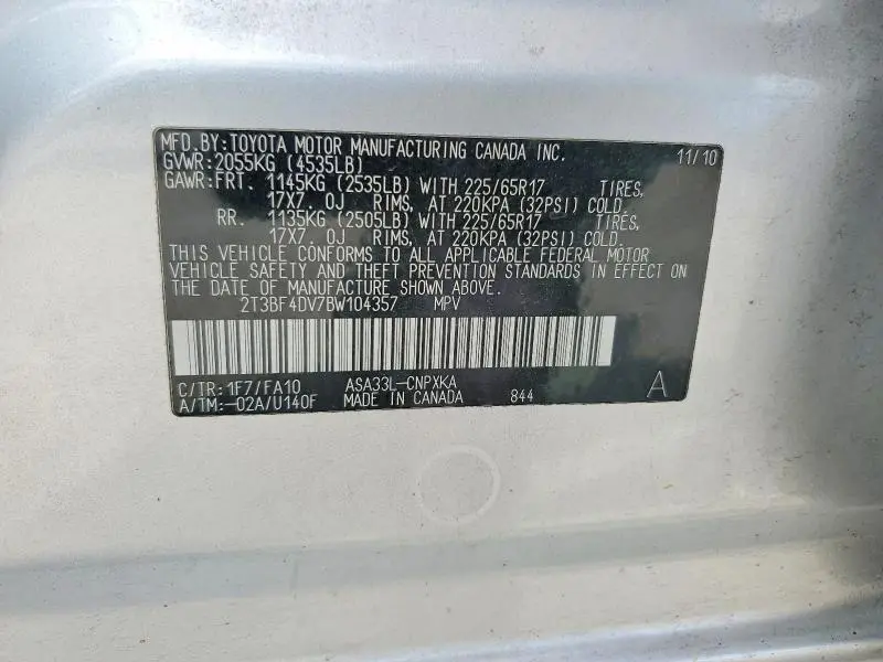 2011 TOYOTA RAV4 BASE  