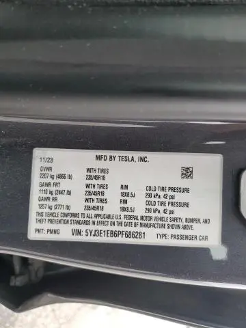2023 TESLA MODEL 3   
