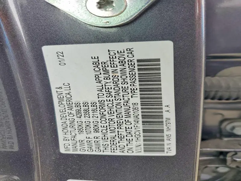 2022 HONDA ACCORD LX  