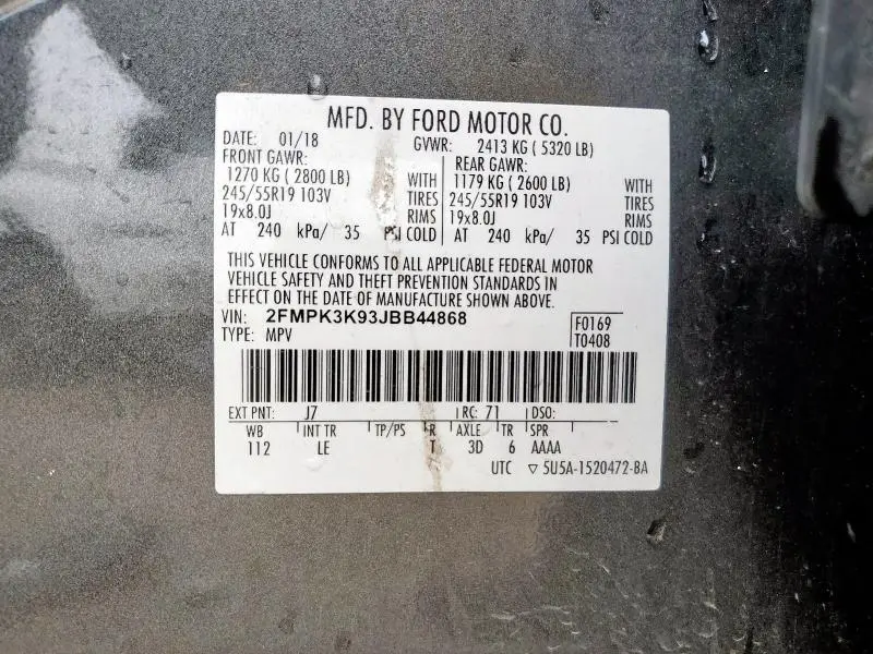 2018 FORD EDGE TITANIUM  