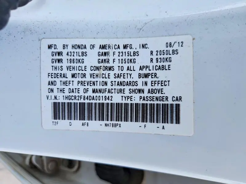 2013 HONDA ACCORD EXL  