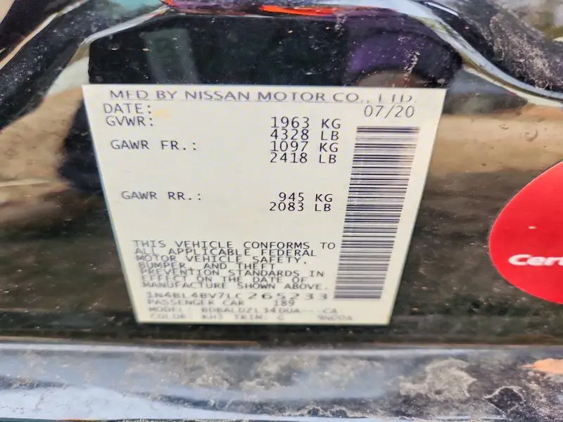 2020 NISSAN ALTIMA 2.5S  