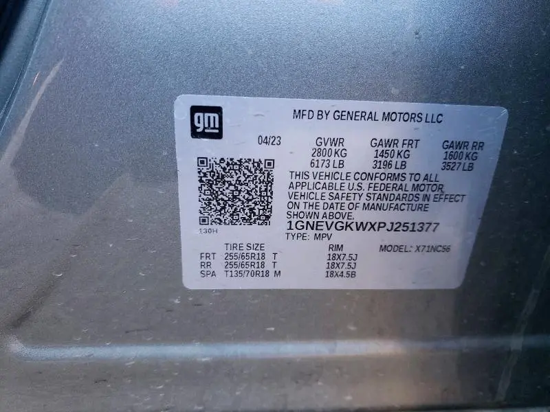 2023 CHEVROLET TRAVERSE LT  