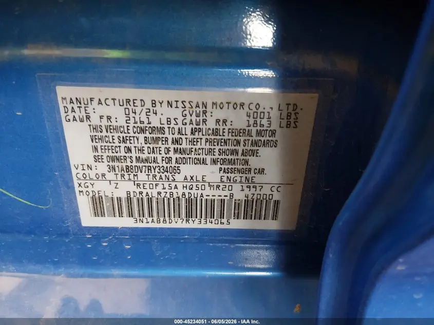 2024 NISSAN SENTRA SR XTRONIC CVT
