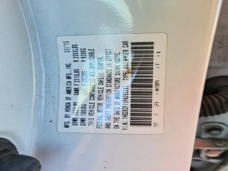 2015 HONDA ACCORD EX  