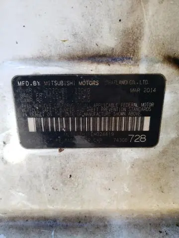 2014 MITSUBISHI MIRAGE DE  