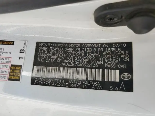 2010 TOYOTA SCION TC   