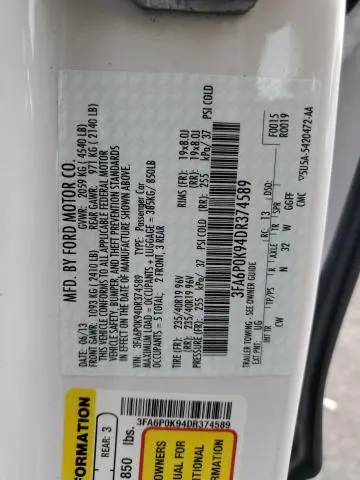 2013 FORD FUSION TITANIUM  