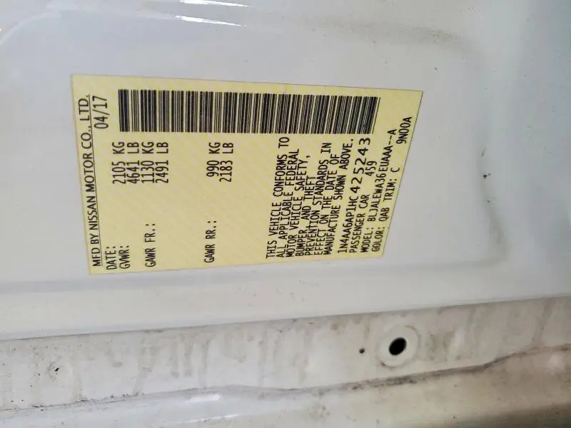 2017 NISSAN MAXIMA 3.5 SL  