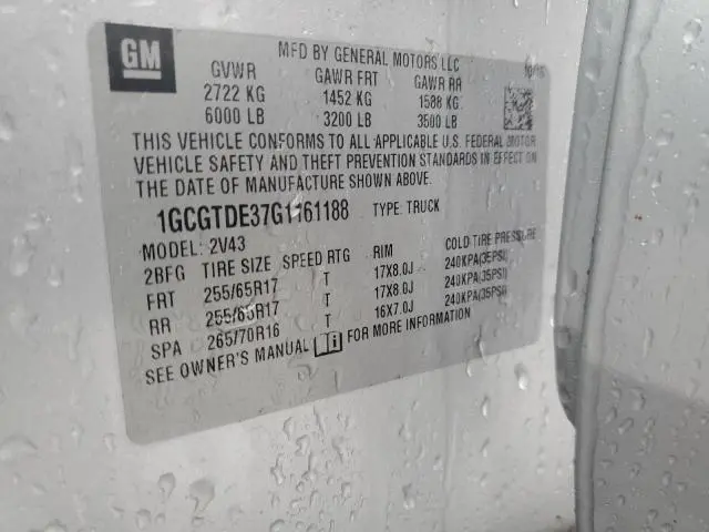 2016 CHEVROLET COLORADO Z71  