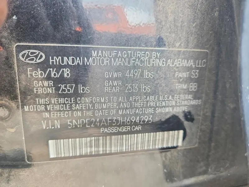 2018 HYUNDAI SONATA SE  