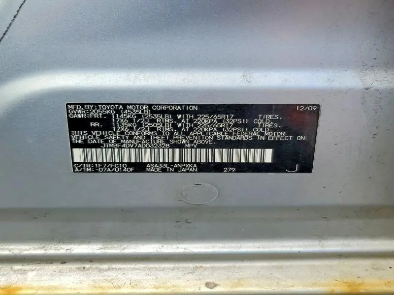 2010 TOYOTA RAV4 BASE  
