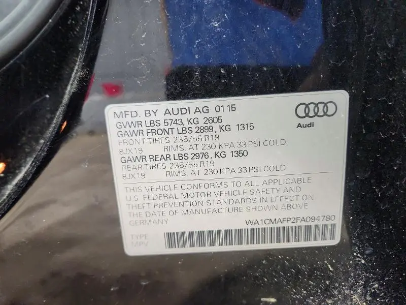 2015 AUDI Q5 TDI PREMIUM PLUS  