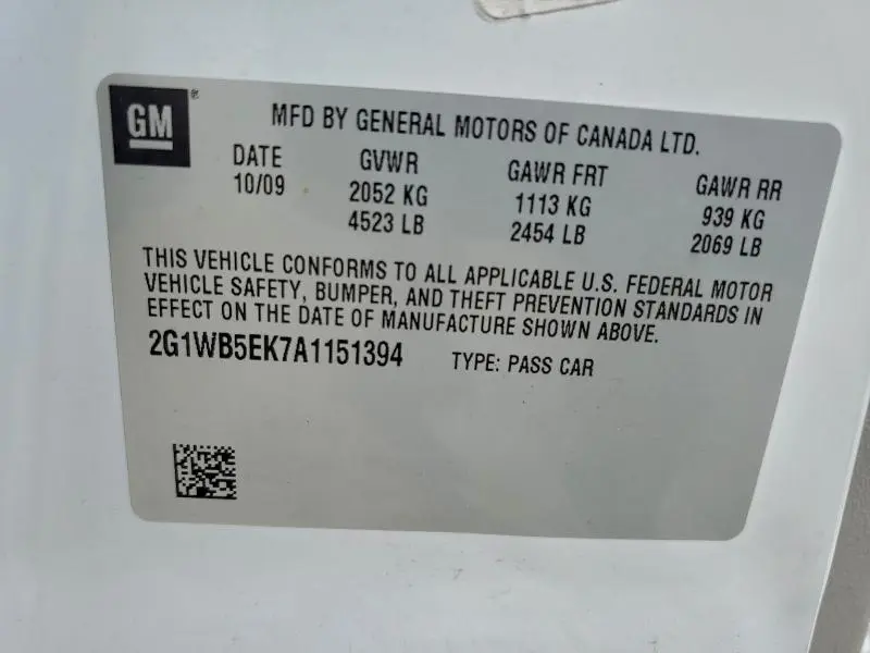 2010 CHEVROLET IMPALA LT  