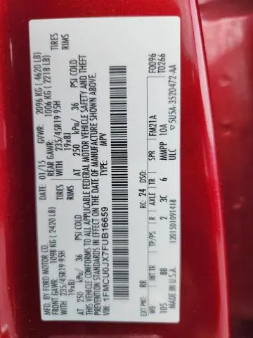 2015 FORD ESCAPE TITANIUM  