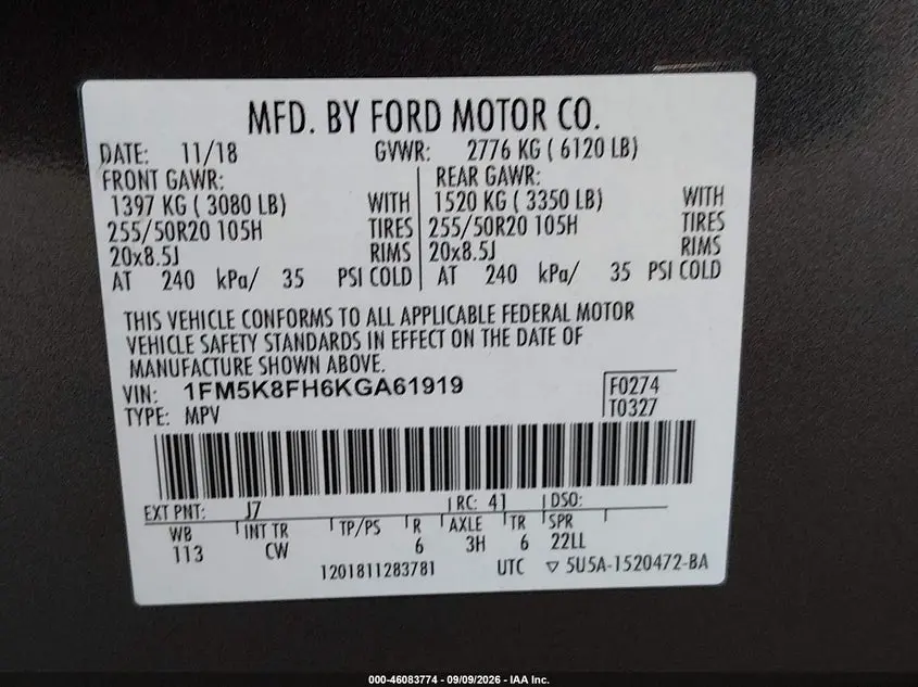 2019 FORD EXPLORER LIMITED