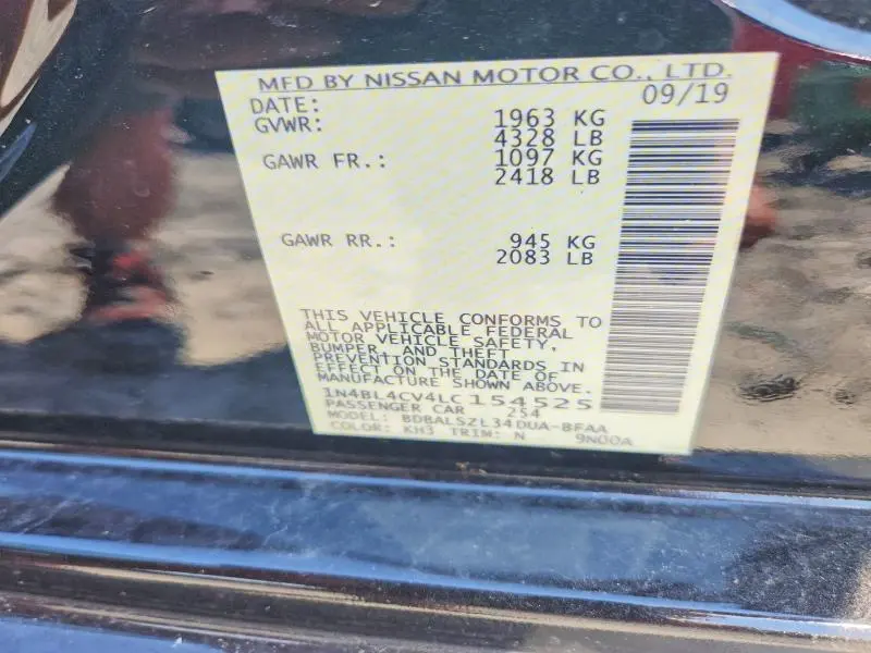 2020 NISSAN ALTIMA SR  