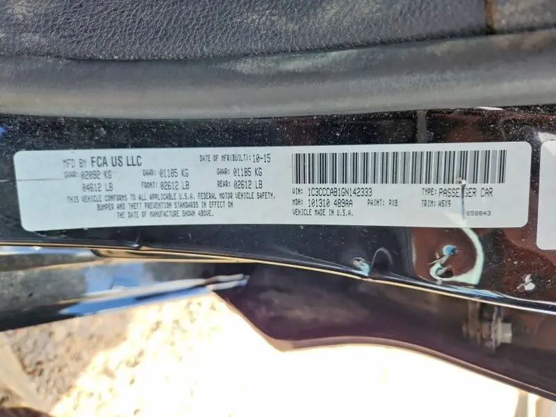 2016 CHRYSLER 200 LIMITED  