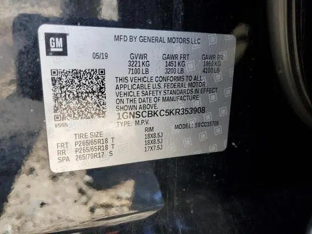 2019 CHEVROLET TAHOE C1500 LT