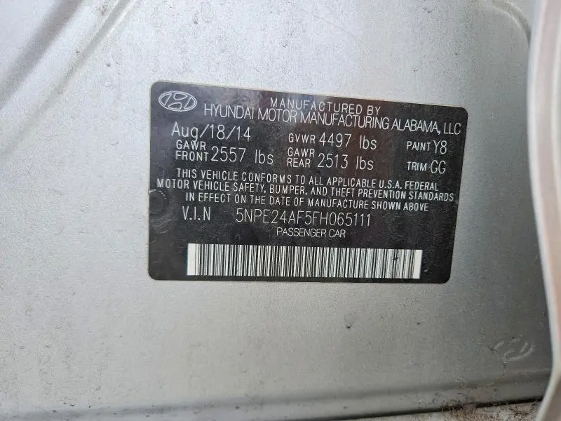 2015 HYUNDAI SONATA SE  