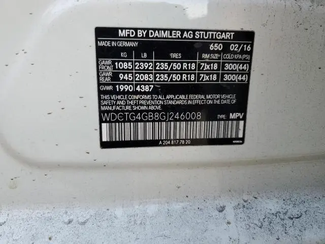 2016 MERCEDES-BENZ GLA 250 4MATIC  