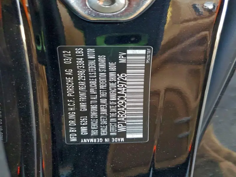 2012 PORSCHE CAYENNE S  