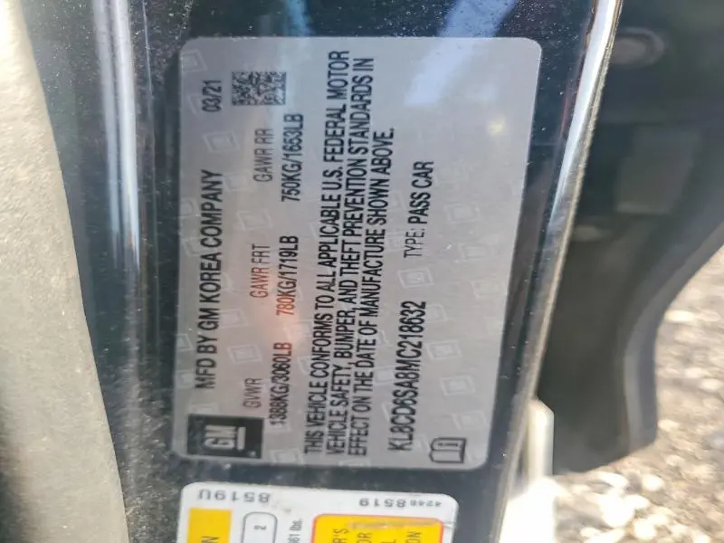 2021 CHEVROLET SPARK 1LT  