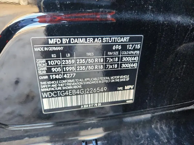 2016 MERCEDES-BENZ GLA 250  