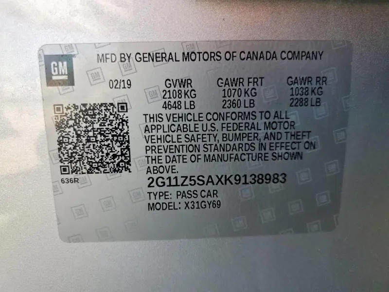 2019 CHEVROLET IMPALA LT  
