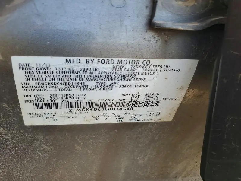 2012 FORD FLEX LIMITED  