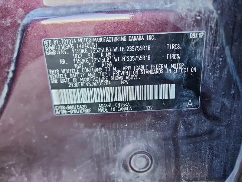 2018 TOYOTA RAV4 LIMITED  