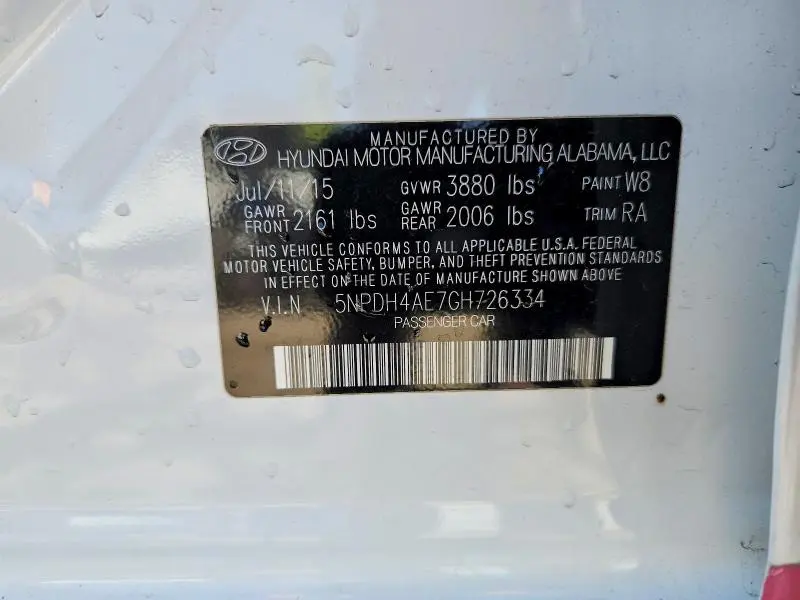 2016 HYUNDAI ELANTRA SE  