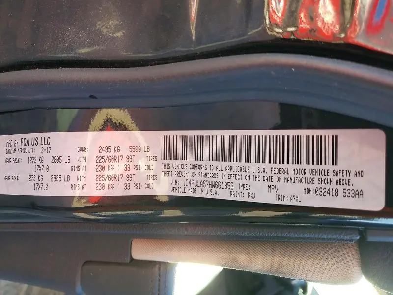 2017 JEEP CHEROKEE SPORT  