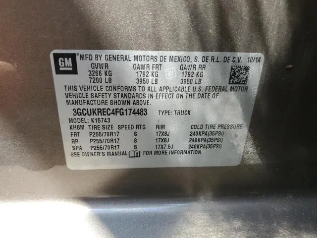 2015 CHEVROLET SILVERADO K1500 LT  