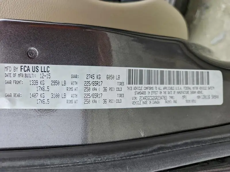 2016 DODGE GRAND CARAVAN SXT  