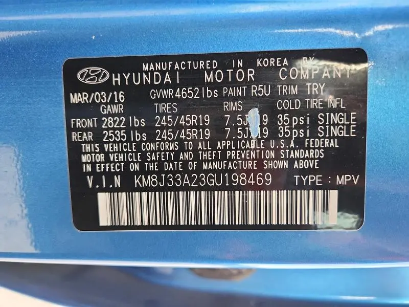 2016 HYUNDAI TUCSON LIMITED  
