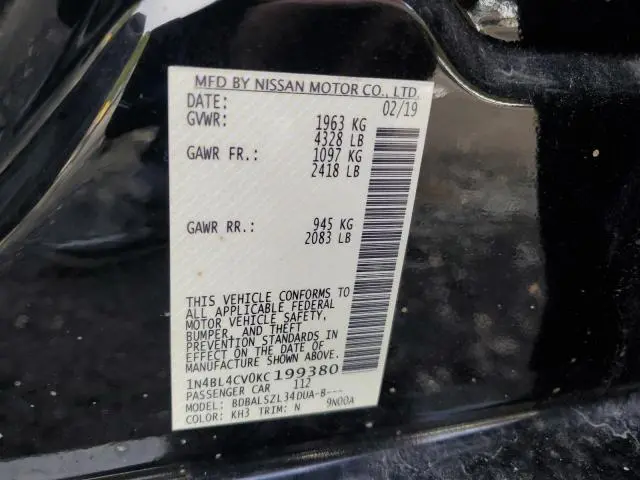 2019 NISSAN ALTIMA SR