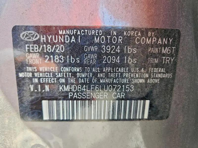 2020 HYUNDAI ELANTRA SEL  