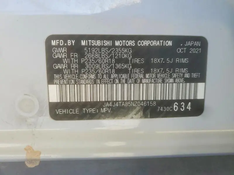 2022 MITSUBISHI OUTLANDER ES  