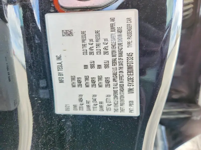 2021 TESLA MODEL 3   