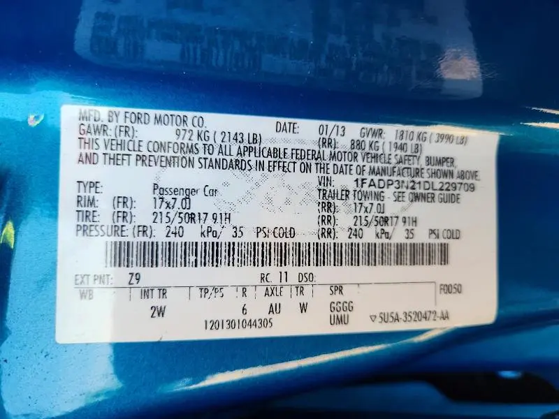 2013 FORD FOCUS TITANIUM  
