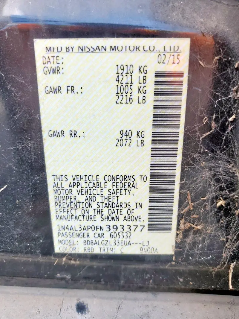 2015 NISSAN ALTIMA 2.5  