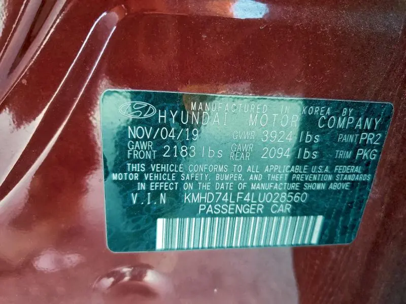 2020 HYUNDAI ELANTRA SE  