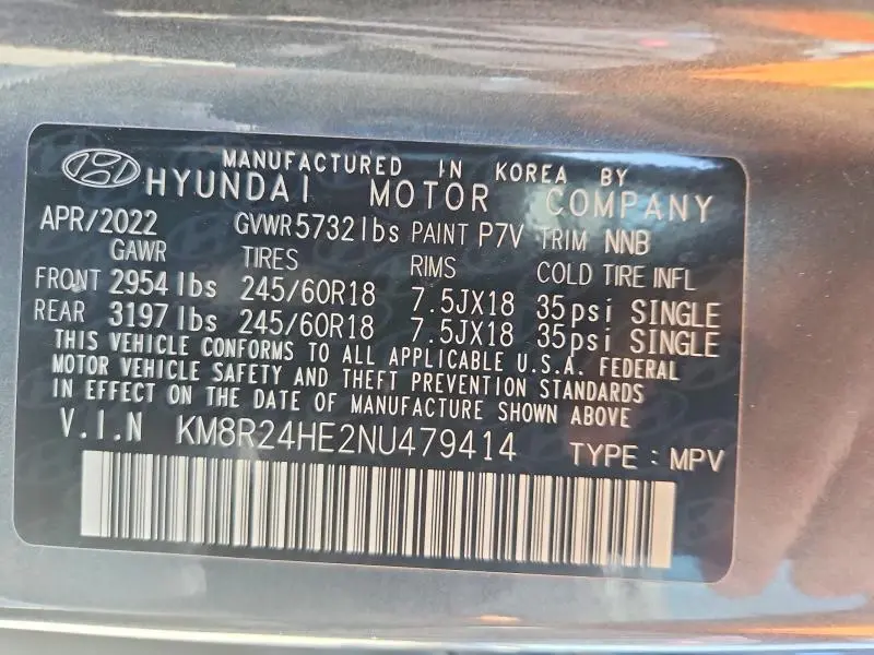 2022 HYUNDAI PALISADE SEL  